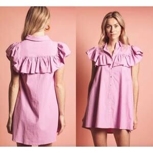 The Shirt by Rochelle Behrens Pink Mini Dress